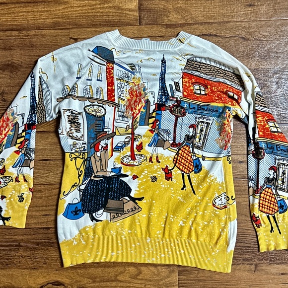 Clotheshead • X-Large • Multi-Colors W/ Women Shopping In Paris/ Studded Sweater - Picture 8 of 16